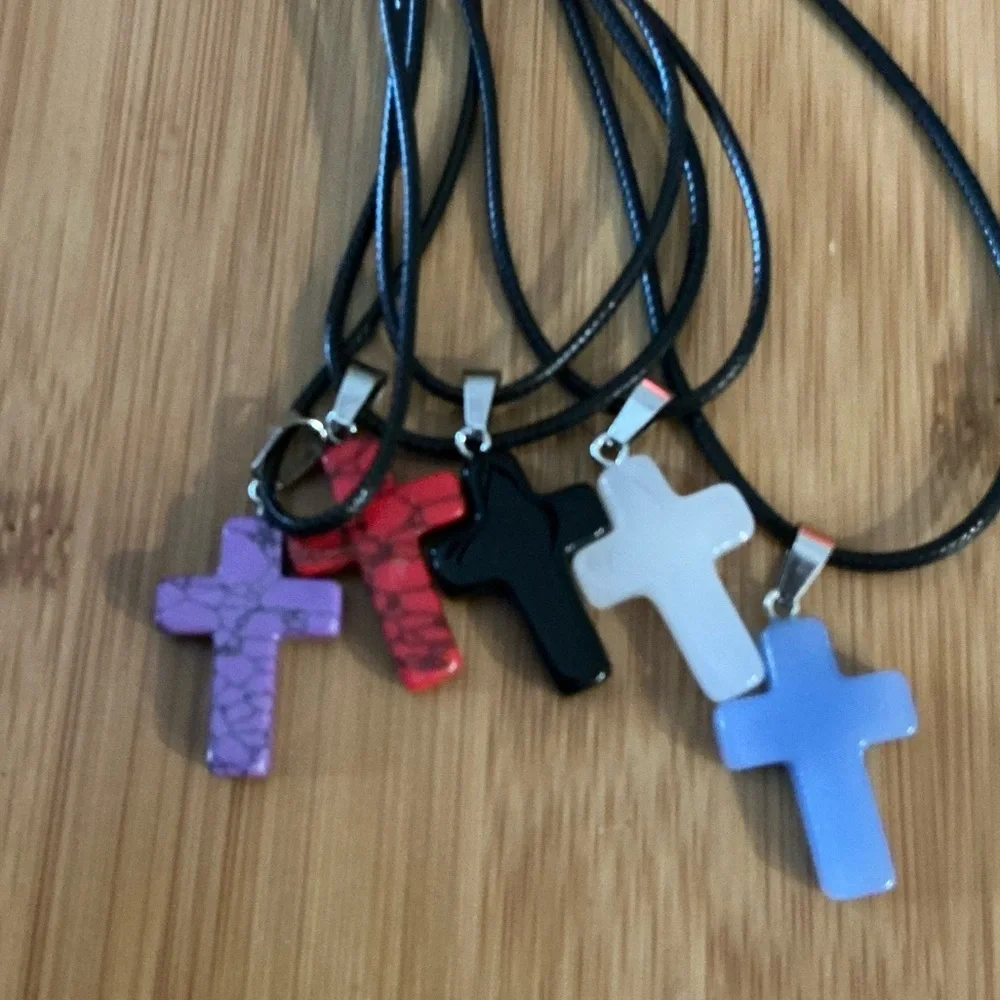 Colorful Cross Pendant Necklaces